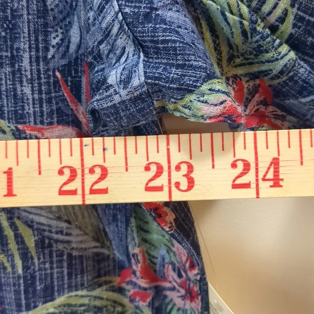 NWT IZOD SALTWATER Men's XL Blue Tropical Short Sleeve Shirt - Picture 4 of 11